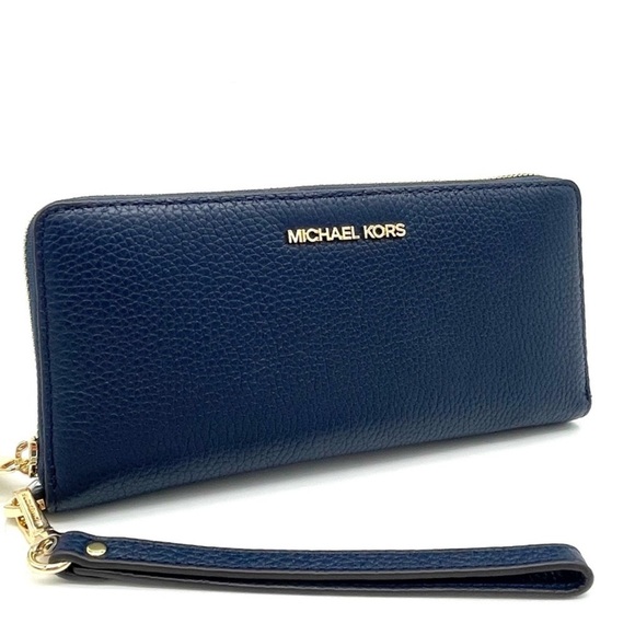 Michael Kors Large Continental Wallet Wristlet Navy Blue (NWT) - Picture 4 of 8